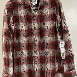 VANS button down plaid men’s shirt NWT small
